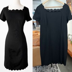 NWT Talbots Black Scalloped Dress